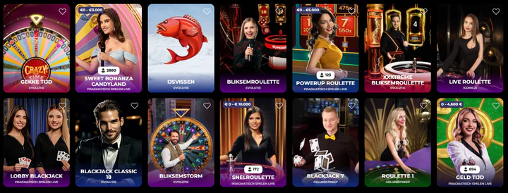 Live casino bij Nyxbets